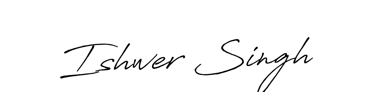 How to make Ishwer Singh name signature. Use Antro_Vectra_Bolder style for creating short signs online. This is the latest handwritten sign. Ishwer Singh signature style 7 images and pictures png