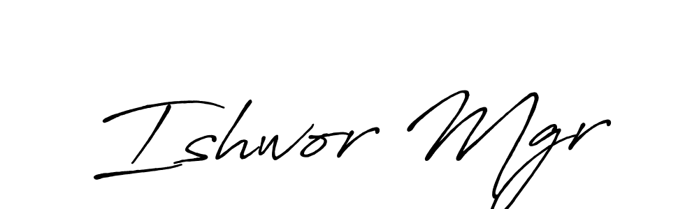 This is the best signature style for the Ishwor Mgr name. Also you like these signature font (Antro_Vectra_Bolder). Mix name signature. Ishwor Mgr signature style 7 images and pictures png