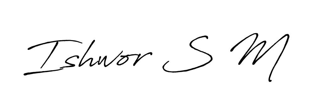 Also we have Ishwor S M name is the best signature style. Create professional handwritten signature collection using Antro_Vectra_Bolder autograph style. Ishwor S M signature style 7 images and pictures png