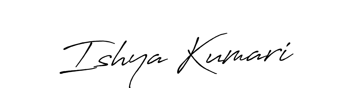 Create a beautiful signature design for name Ishya Kumari. With this signature (Antro_Vectra_Bolder) fonts, you can make a handwritten signature for free. Ishya Kumari signature style 7 images and pictures png