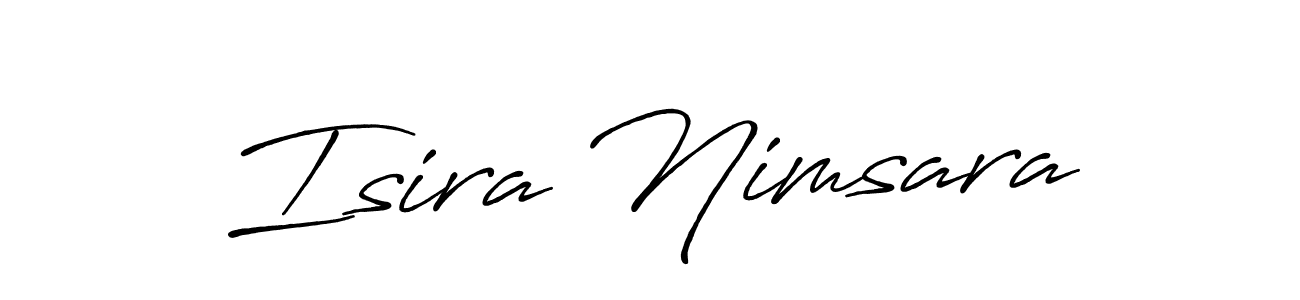 Make a beautiful signature design for name Isira Nimsara. With this signature (Antro_Vectra_Bolder) style, you can create a handwritten signature for free. Isira Nimsara signature style 7 images and pictures png