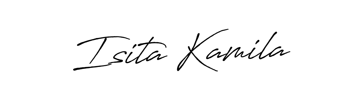 if you are searching for the best signature style for your name Isita Kamila. so please give up your signature search. here we have designed multiple signature styles  using Antro_Vectra_Bolder. Isita Kamila signature style 7 images and pictures png