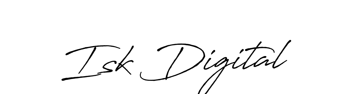 This is the best signature style for the Isk Digital name. Also you like these signature font (Antro_Vectra_Bolder). Mix name signature. Isk Digital signature style 7 images and pictures png