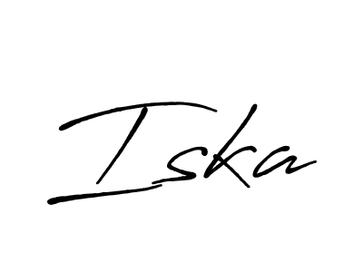 Create a beautiful signature design for name Iska. With this signature (Antro_Vectra_Bolder) fonts, you can make a handwritten signature for free. Iska signature style 7 images and pictures png