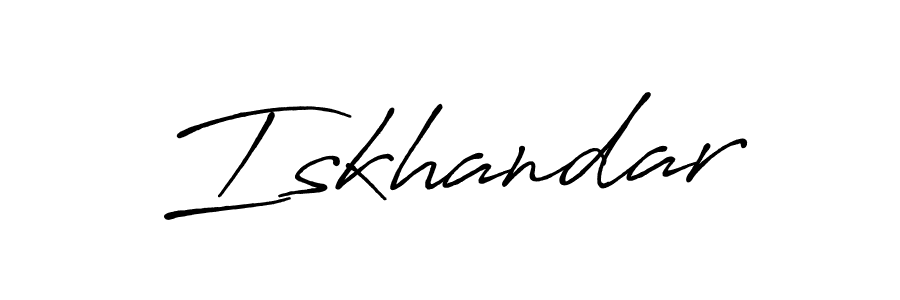 Use a signature maker to create a handwritten signature online. With this signature software, you can design (Antro_Vectra_Bolder) your own signature for name Iskhandar. Iskhandar signature style 7 images and pictures png