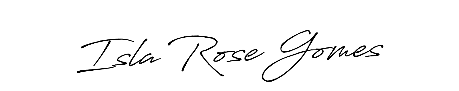 It looks lik you need a new signature style for name Isla Rose Gomes. Design unique handwritten (Antro_Vectra_Bolder) signature with our free signature maker in just a few clicks. Isla Rose Gomes signature style 7 images and pictures png