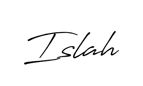 Create a beautiful signature design for name Islah. With this signature (Antro_Vectra_Bolder) fonts, you can make a handwritten signature for free. Islah signature style 7 images and pictures png