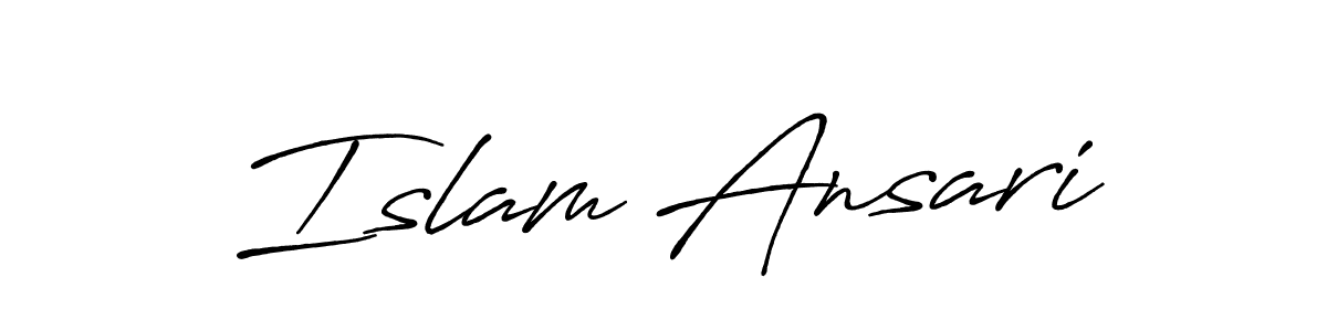 The best way (Antro_Vectra_Bolder) to make a short signature is to pick only two or three words in your name. The name Islam Ansari include a total of six letters. For converting this name. Islam Ansari signature style 7 images and pictures png
