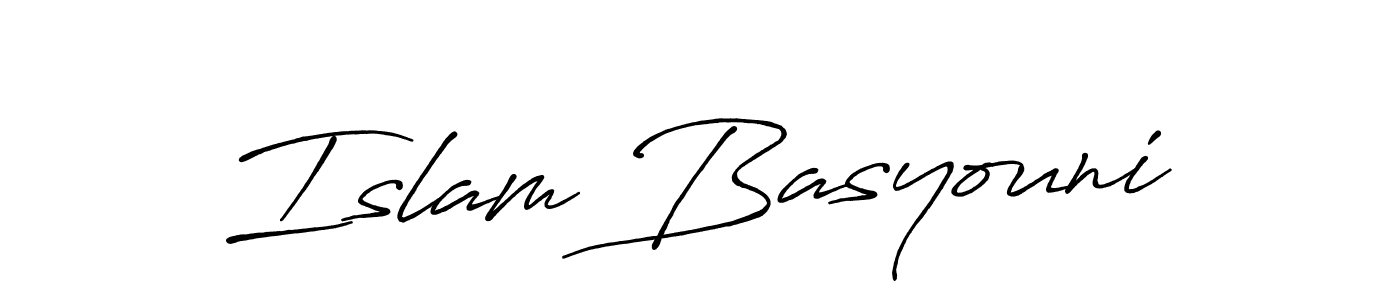 Use a signature maker to create a handwritten signature online. With this signature software, you can design (Antro_Vectra_Bolder) your own signature for name Islam Basyouni. Islam Basyouni signature style 7 images and pictures png