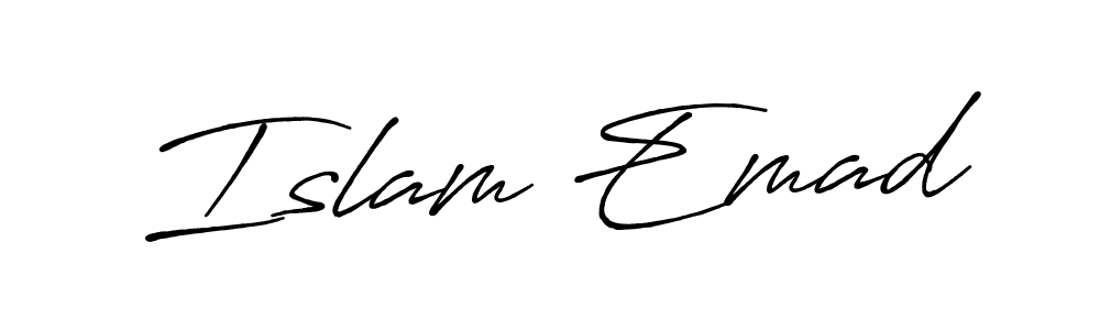 Design your own signature with our free online signature maker. With this signature software, you can create a handwritten (Antro_Vectra_Bolder) signature for name Islam Emad. Islam Emad signature style 7 images and pictures png