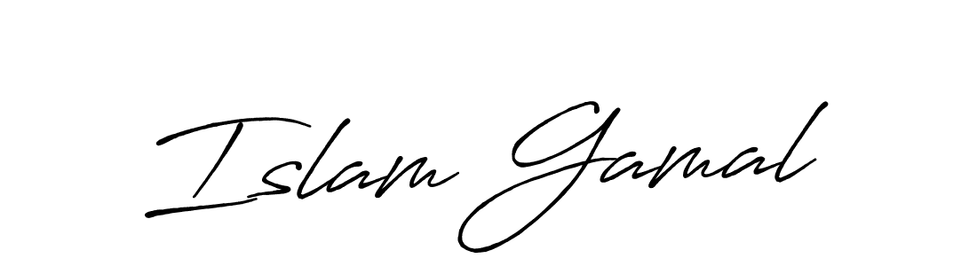 Also we have Islam Gamal name is the best signature style. Create professional handwritten signature collection using Antro_Vectra_Bolder autograph style. Islam Gamal signature style 7 images and pictures png