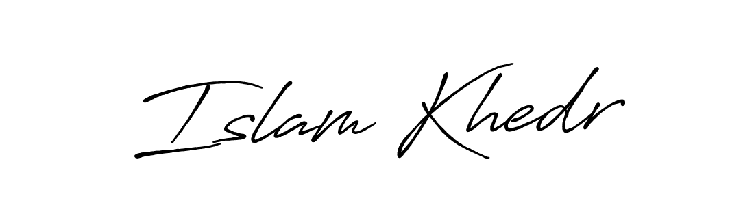 Make a beautiful signature design for name Islam Khedr. With this signature (Antro_Vectra_Bolder) style, you can create a handwritten signature for free. Islam Khedr signature style 7 images and pictures png