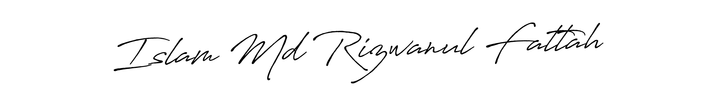 Create a beautiful signature design for name Islam Md Rizwanul Fattah. With this signature (Antro_Vectra_Bolder) fonts, you can make a handwritten signature for free. Islam Md Rizwanul Fattah signature style 7 images and pictures png