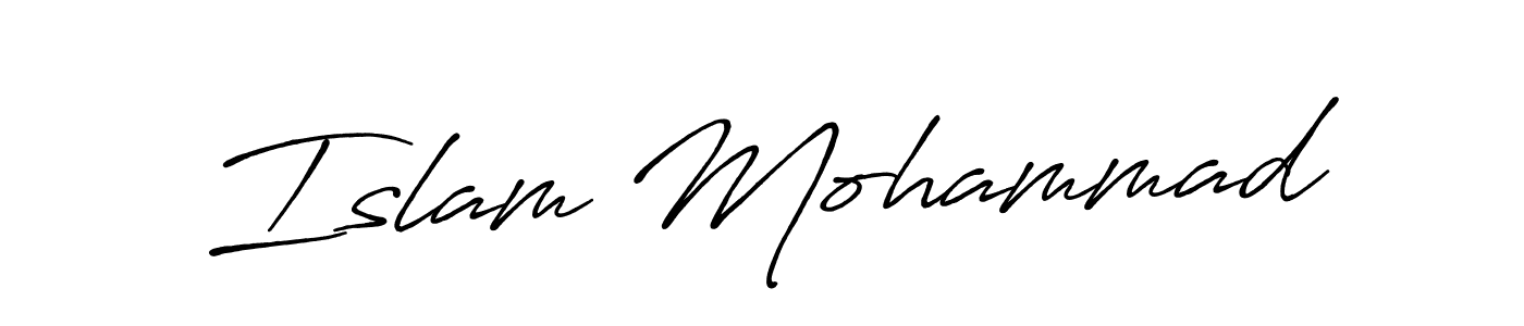 Also we have Islam Mohammad name is the best signature style. Create professional handwritten signature collection using Antro_Vectra_Bolder autograph style. Islam Mohammad signature style 7 images and pictures png