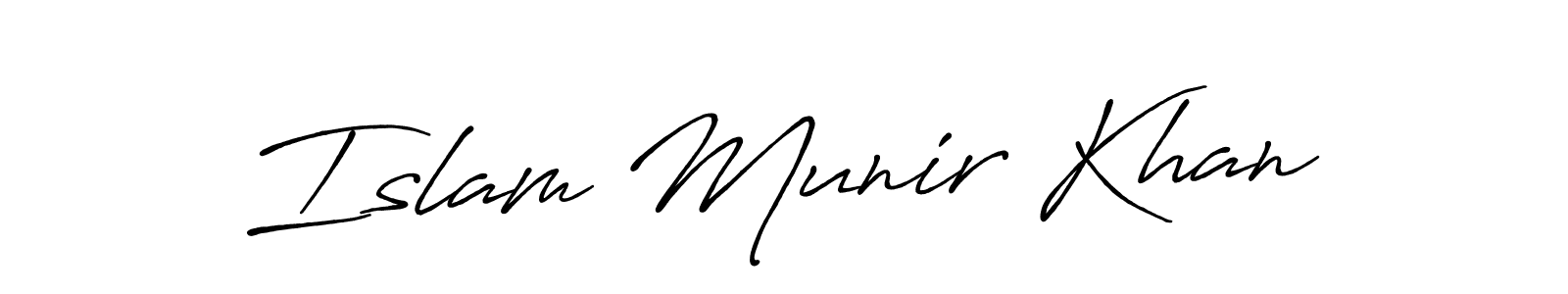 Design your own signature with our free online signature maker. With this signature software, you can create a handwritten (Antro_Vectra_Bolder) signature for name Islam Munir Khan. Islam Munir Khan signature style 7 images and pictures png