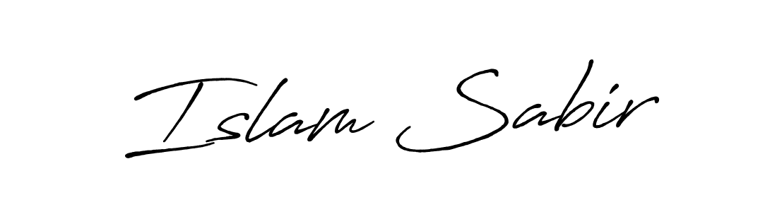 Make a beautiful signature design for name Islam Sabir. With this signature (Antro_Vectra_Bolder) style, you can create a handwritten signature for free. Islam Sabir signature style 7 images and pictures png