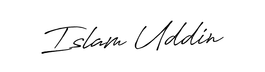 Create a beautiful signature design for name Islam Uddin. With this signature (Antro_Vectra_Bolder) fonts, you can make a handwritten signature for free. Islam Uddin signature style 7 images and pictures png