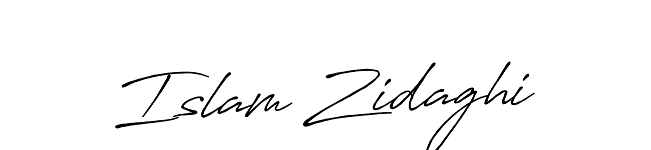 How to make Islam Zidaghi name signature. Use Antro_Vectra_Bolder style for creating short signs online. This is the latest handwritten sign. Islam Zidaghi signature style 7 images and pictures png