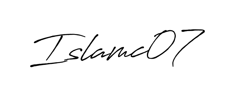 How to make Islamc07 name signature. Use Antro_Vectra_Bolder style for creating short signs online. This is the latest handwritten sign. Islamc07 signature style 7 images and pictures png