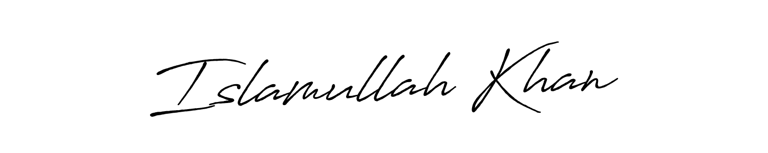 Antro_Vectra_Bolder is a professional signature style that is perfect for those who want to add a touch of class to their signature. It is also a great choice for those who want to make their signature more unique. Get Islamullah Khan name to fancy signature for free. Islamullah Khan signature style 7 images and pictures png