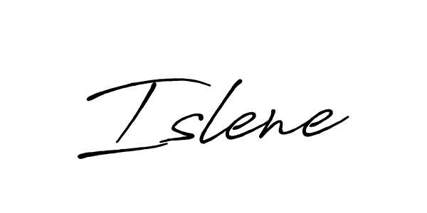 Make a beautiful signature design for name Islene. With this signature (Antro_Vectra_Bolder) style, you can create a handwritten signature for free. Islene signature style 7 images and pictures png