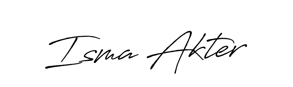 Create a beautiful signature design for name Isma Akter. With this signature (Antro_Vectra_Bolder) fonts, you can make a handwritten signature for free. Isma Akter signature style 7 images and pictures png