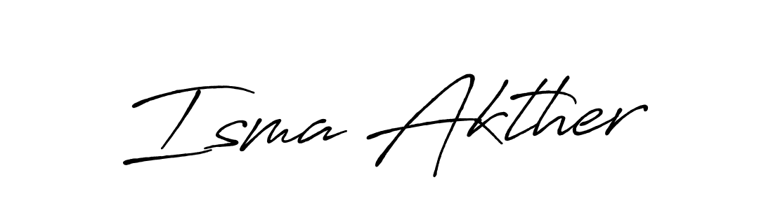 Design your own signature with our free online signature maker. With this signature software, you can create a handwritten (Antro_Vectra_Bolder) signature for name Isma Akther. Isma Akther signature style 7 images and pictures png