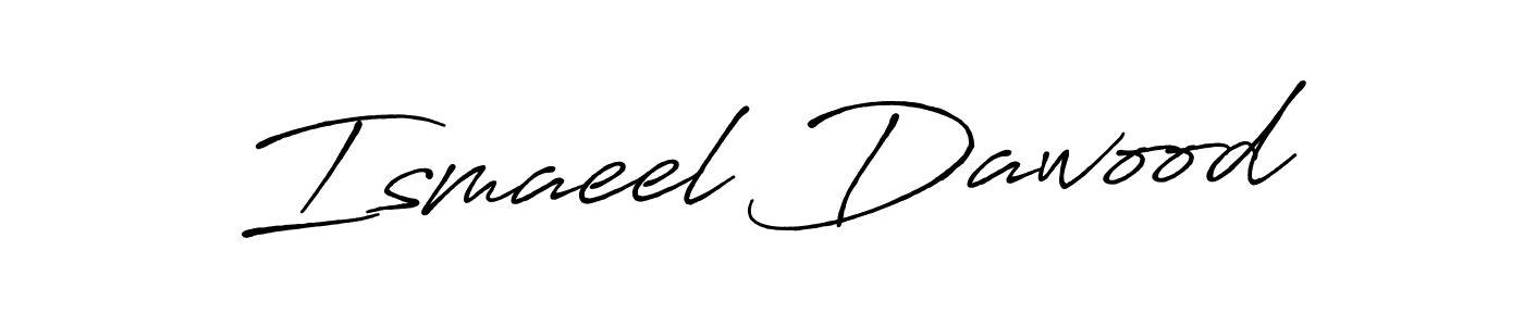 Create a beautiful signature design for name Ismaeel Dawood. With this signature (Antro_Vectra_Bolder) fonts, you can make a handwritten signature for free. Ismaeel Dawood signature style 7 images and pictures png