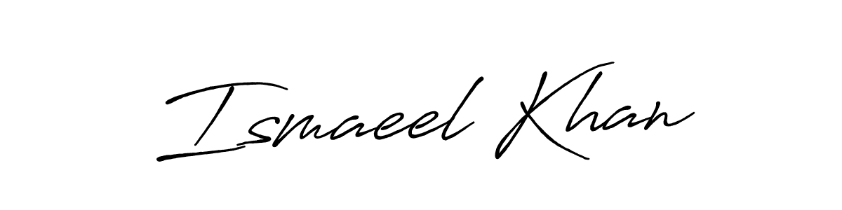 Use a signature maker to create a handwritten signature online. With this signature software, you can design (Antro_Vectra_Bolder) your own signature for name Ismaeel Khan. Ismaeel Khan signature style 7 images and pictures png
