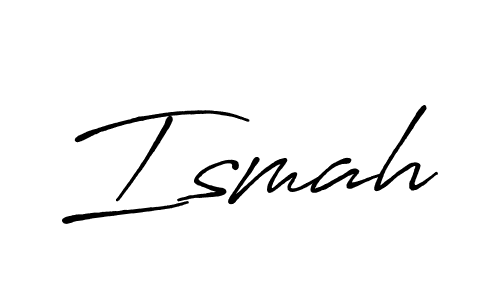 Use a signature maker to create a handwritten signature online. With this signature software, you can design (Antro_Vectra_Bolder) your own signature for name Ismah. Ismah signature style 7 images and pictures png