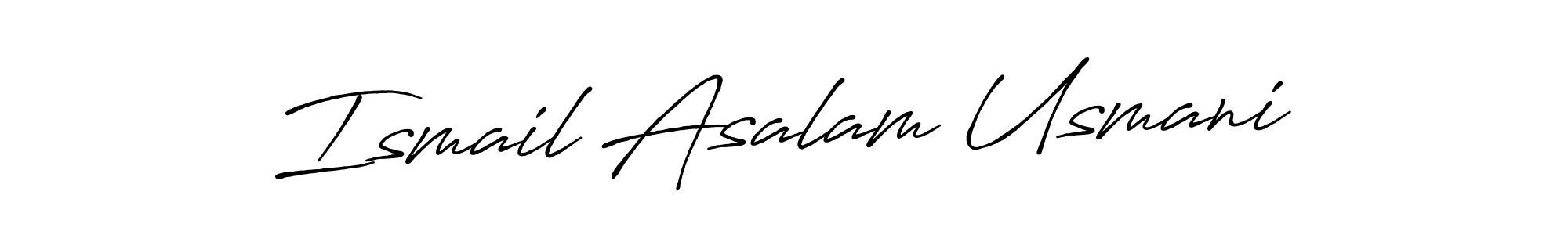 This is the best signature style for the Ismail Asalam Usmani name. Also you like these signature font (Antro_Vectra_Bolder). Mix name signature. Ismail Asalam Usmani signature style 7 images and pictures png