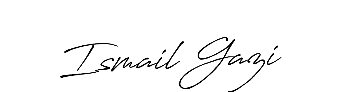 How to make Ismail Gazi signature? Antro_Vectra_Bolder is a professional autograph style. Create handwritten signature for Ismail Gazi name. Ismail Gazi signature style 7 images and pictures png
