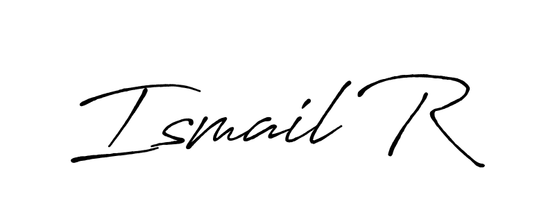 This is the best signature style for the Ismail R name. Also you like these signature font (Antro_Vectra_Bolder). Mix name signature. Ismail R signature style 7 images and pictures png