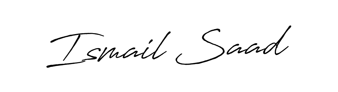 Make a beautiful signature design for name Ismail Saad. With this signature (Antro_Vectra_Bolder) style, you can create a handwritten signature for free. Ismail Saad signature style 7 images and pictures png