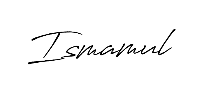 Use a signature maker to create a handwritten signature online. With this signature software, you can design (Antro_Vectra_Bolder) your own signature for name Ismamul. Ismamul signature style 7 images and pictures png