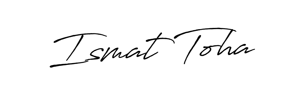 Use a signature maker to create a handwritten signature online. With this signature software, you can design (Antro_Vectra_Bolder) your own signature for name Ismat Toha. Ismat Toha signature style 7 images and pictures png
