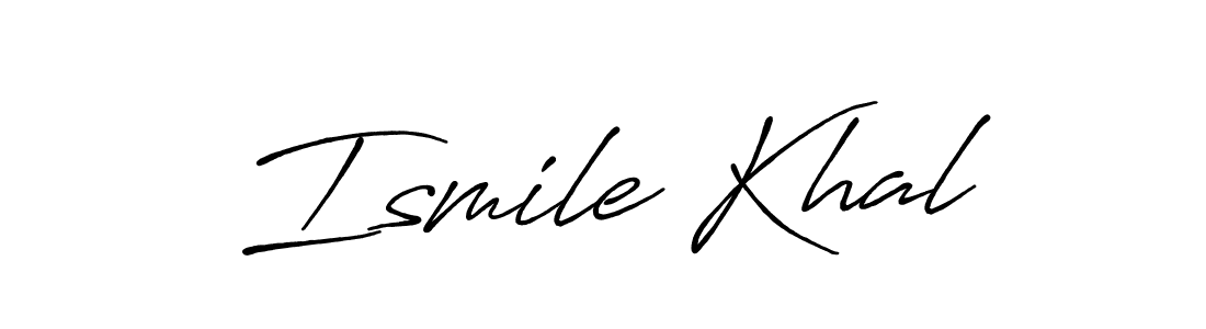 Make a beautiful signature design for name Ismile Khal. With this signature (Antro_Vectra_Bolder) style, you can create a handwritten signature for free. Ismile Khal signature style 7 images and pictures png