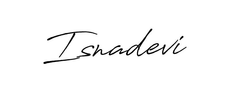 Use a signature maker to create a handwritten signature online. With this signature software, you can design (Antro_Vectra_Bolder) your own signature for name Isnadevi. Isnadevi signature style 7 images and pictures png