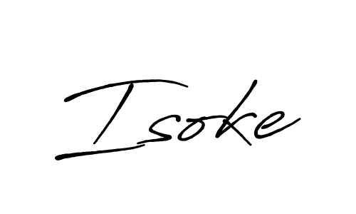 Isoke stylish signature style. Best Handwritten Sign (Antro_Vectra_Bolder) for my name. Handwritten Signature Collection Ideas for my name Isoke. Isoke signature style 7 images and pictures png