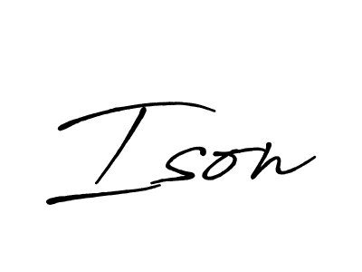 You should practise on your own different ways (Antro_Vectra_Bolder) to write your name (Ison) in signature. don't let someone else do it for you. Ison signature style 7 images and pictures png