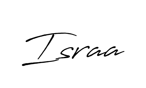 Design your own signature with our free online signature maker. With this signature software, you can create a handwritten (Antro_Vectra_Bolder) signature for name Israa. Israa signature style 7 images and pictures png