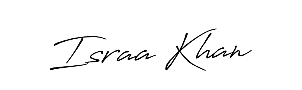 Use a signature maker to create a handwritten signature online. With this signature software, you can design (Antro_Vectra_Bolder) your own signature for name Israa Khan. Israa Khan signature style 7 images and pictures png