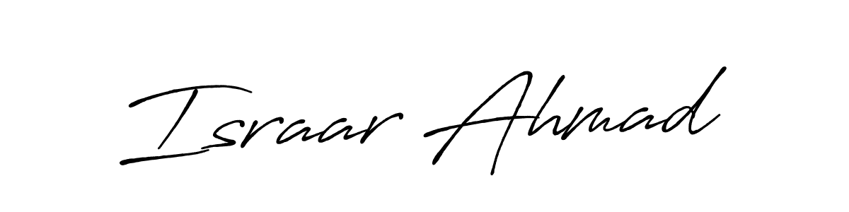 Use a signature maker to create a handwritten signature online. With this signature software, you can design (Antro_Vectra_Bolder) your own signature for name Israar Ahmad. Israar Ahmad signature style 7 images and pictures png