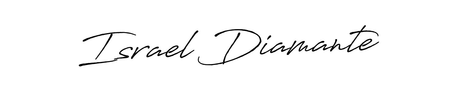 How to make Israel Diamante name signature. Use Antro_Vectra_Bolder style for creating short signs online. This is the latest handwritten sign. Israel Diamante signature style 7 images and pictures png