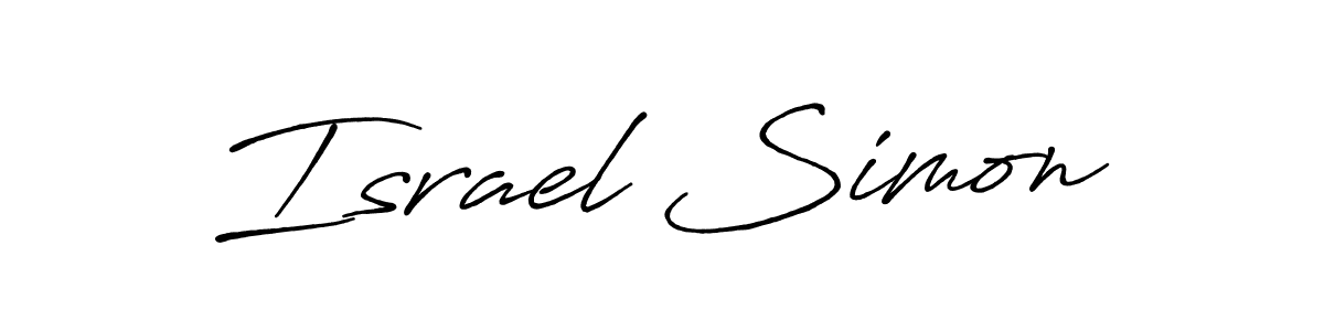 Use a signature maker to create a handwritten signature online. With this signature software, you can design (Antro_Vectra_Bolder) your own signature for name Israel Simon. Israel Simon signature style 7 images and pictures png