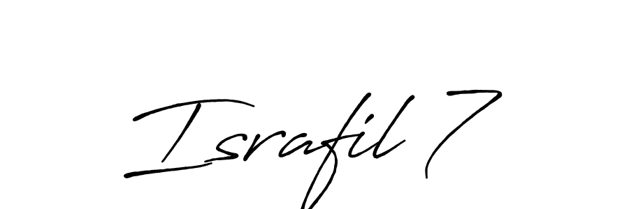 Use a signature maker to create a handwritten signature online. With this signature software, you can design (Antro_Vectra_Bolder) your own signature for name Israfil 7. Israfil 7 signature style 7 images and pictures png