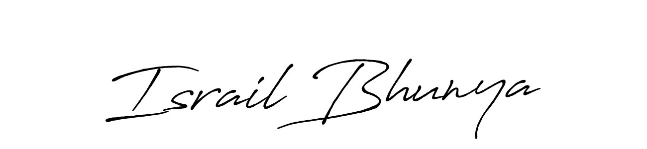 Similarly Antro_Vectra_Bolder is the best handwritten signature design. Signature creator online .You can use it as an online autograph creator for name Israil Bhunya. Israil Bhunya signature style 7 images and pictures png