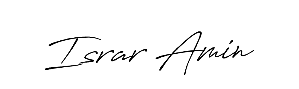 Create a beautiful signature design for name Israr Amin. With this signature (Antro_Vectra_Bolder) fonts, you can make a handwritten signature for free. Israr Amin signature style 7 images and pictures png