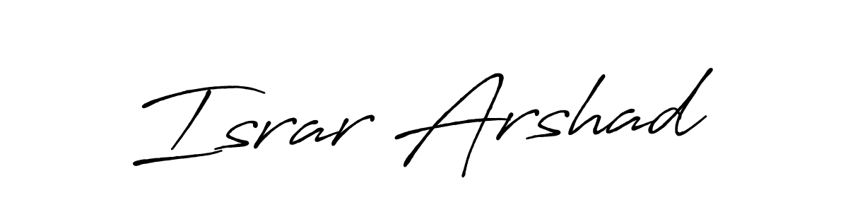 Create a beautiful signature design for name Israr Arshad. With this signature (Antro_Vectra_Bolder) fonts, you can make a handwritten signature for free. Israr Arshad signature style 7 images and pictures png