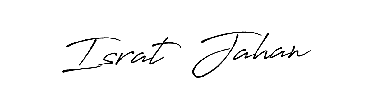 Create a beautiful signature design for name Israt  Jahan. With this signature (Antro_Vectra_Bolder) fonts, you can make a handwritten signature for free. Israt  Jahan signature style 7 images and pictures png